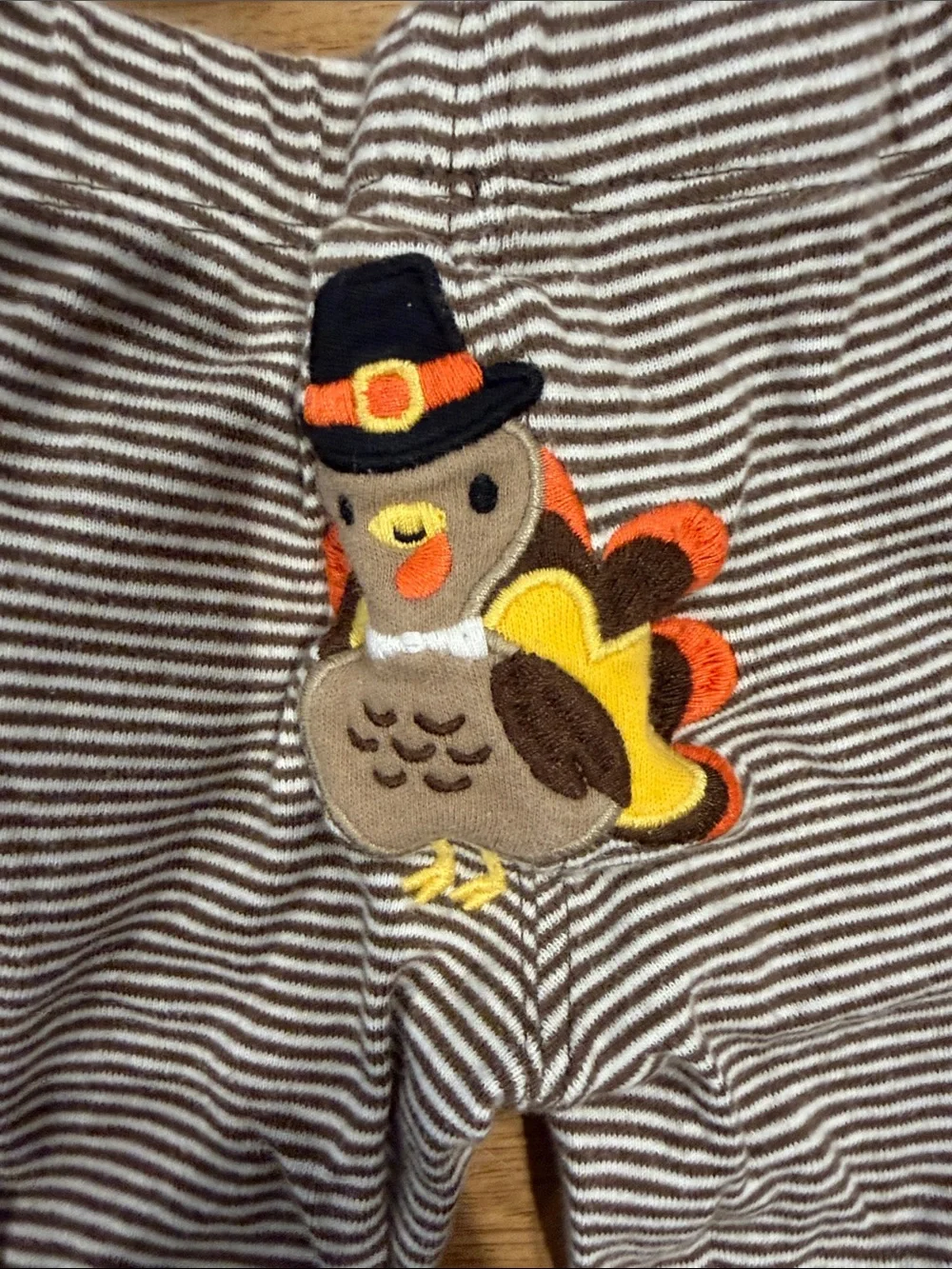 My First Thanksgiving Brown Baby One-Piece and Pants Set